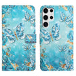 For Samsung Galaxy S25 Ultra 5G Oil Embossed 3D Drawing Leather Phone Case(Blue Butterflies) - Galaxy S25 Ultra 5G Cases by PMC TechLife | Online Shopping South Africa | PMC TechLife | Buy Now Pay Later Mobicred