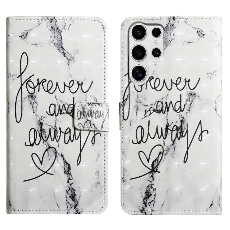 For Samsung Galaxy S25 Ultra 5G Oil Embossed 3D Drawing Leather Phone Case(Words Marble)