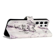 For Samsung Galaxy S25 Ultra 5G Oil Embossed 3D Drawing Leather Phone Case(Words Marble)