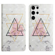 For Samsung Galaxy S25 Ultra 5G Oil Embossed 3D Drawing Leather Phone Case(Triangular Marble) - Galaxy S25 Ultra 5G Cases by PMC TechLife | Online Shopping South Africa | PMC TechLife | Buy Now Pay Later Mobicred