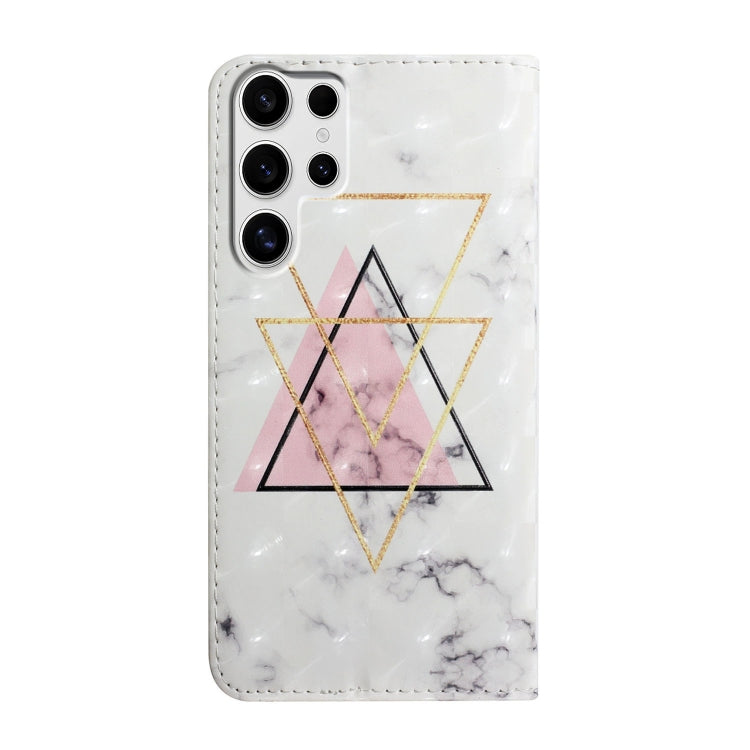 For Samsung Galaxy S25 Ultra 5G Oil Embossed 3D Drawing Leather Phone Case(Triangular Marble)
