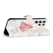 For Samsung Galaxy S25 Ultra 5G Oil Embossed 3D Drawing Leather Phone Case(Triangular Marble)
