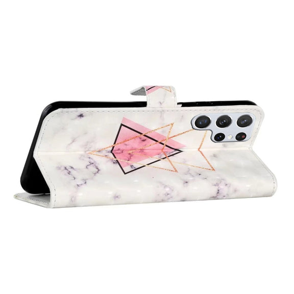 For Samsung Galaxy S25 Ultra 5G Oil Embossed 3D Drawing Leather Phone Case(Triangular Marble)