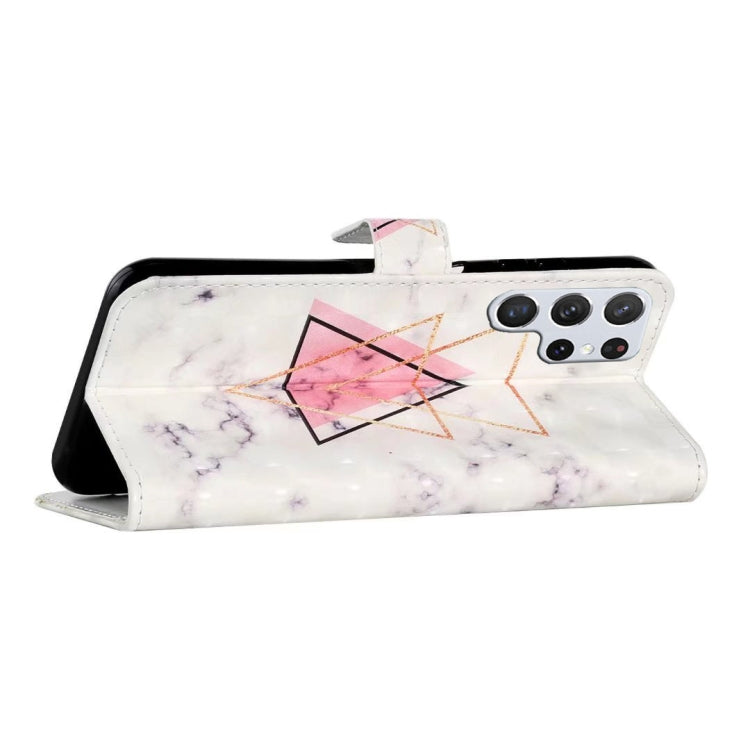 For Samsung Galaxy S25 Ultra 5G Oil Embossed 3D Drawing Leather Phone Case(Triangular Marble)