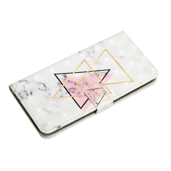 For Samsung Galaxy S25 Ultra 5G Oil Embossed 3D Drawing Leather Phone Case(Triangular Marble)