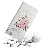 For Samsung Galaxy S25 Ultra 5G Oil Embossed 3D Drawing Leather Phone Case(Triangular Marble)