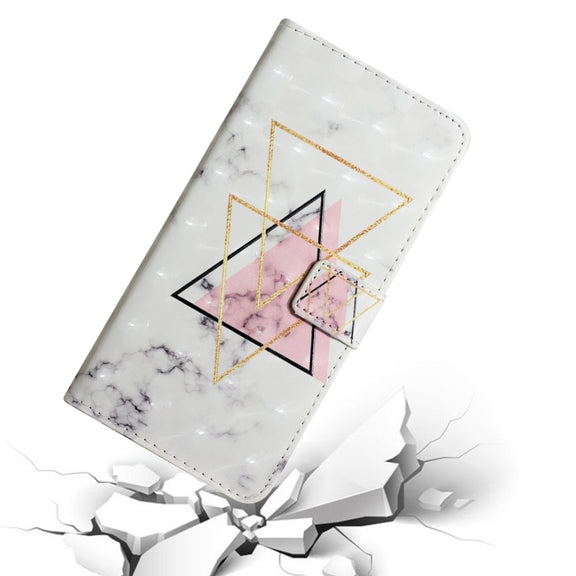 For Samsung Galaxy S25 Ultra 5G Oil Embossed 3D Drawing Leather Phone Case(Triangular Marble)