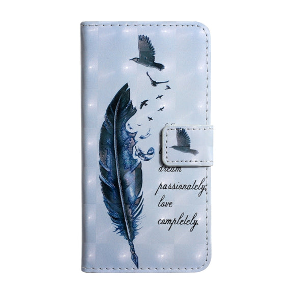 For Samsung Galaxy S25 Ultra 5G Oil Embossed 3D Drawing Leather Phone Case(Blue Feather)