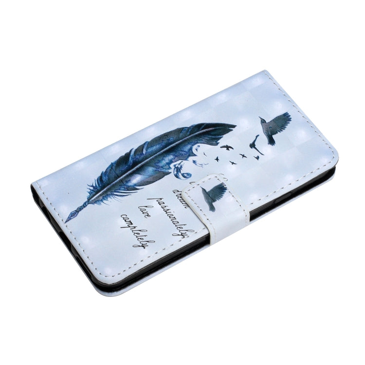 For Samsung Galaxy S25 Ultra 5G Oil Embossed 3D Drawing Leather Phone Case(Blue Feather)