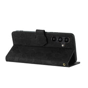 For Samsung Galaxy S25 5G Flower Embossing Pattern Leather Phone Case(Black)