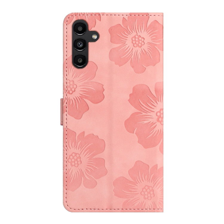 For Samsung Galaxy S25+ 5G Flower Embossing Pattern Leather Phone Case(Pink)