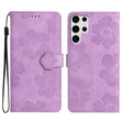For Samsung Galaxy S25 Ultra 5G Flower Embossing Pattern Leather Phone Case(Purple) - Galaxy S25 Ultra 5G Cases by PMC Jewellery | Online Shopping South Africa | PMC Jewellery | Buy Now Pay Later Mobicred