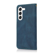 For Samsung Galaxy S25 5G Dual-color Stitching Leather Phone Case(Blue Green)