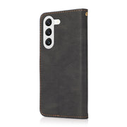 For Samsung Galaxy S25 5G Dual-color Stitching Leather Phone Case(Black Brown)