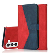 For Samsung Galaxy S25+ 5G Dual-color Stitching Leather Phone Case(Red Blue)
