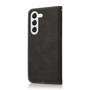 For Samsung Galaxy S25+ 5G Dual-color Stitching Leather Phone Case(Black Rose Gold)