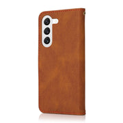 For Samsung Galaxy S25+ 5G Dual-color Stitching Leather Phone Case(Brown Red)