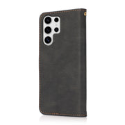 For Samsung Galaxy S25 Ultra 5G Dual-color Stitching Leather Phone Case(Black Brown)