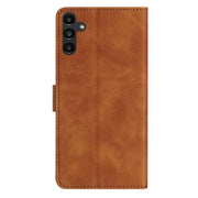 For Samsung Galaxy S25 5G Seven Butterflies Embossed Leather Phone Case(Brown)