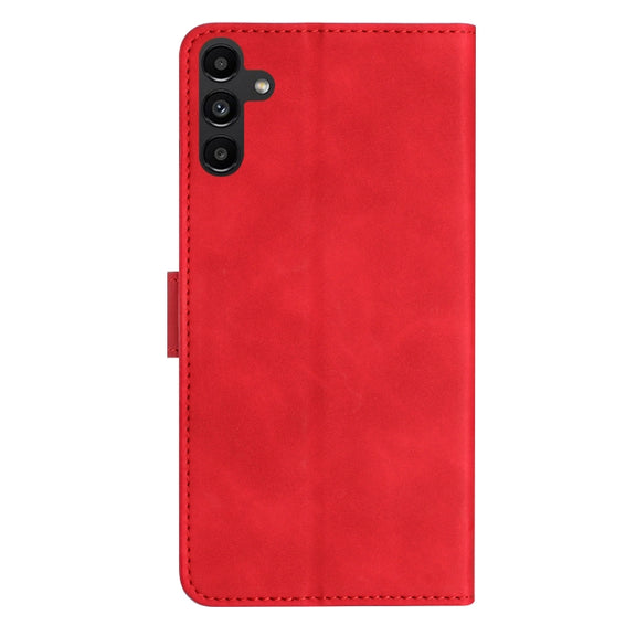 For Samsung Galaxy S25 5G Seven Butterflies Embossed Leather Phone Case(Red)