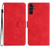 For Samsung Galaxy S25+ 5G Seven Butterflies Embossed Leather Phone Case(Red)