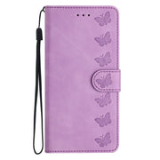 For Samsung Galaxy S25+ 5G Seven Butterflies Embossed Leather Phone Case(Purple)