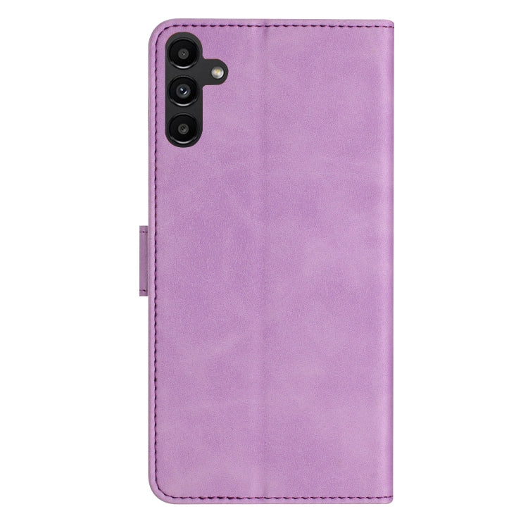 For Samsung Galaxy S25+ 5G Seven Butterflies Embossed Leather Phone Case(Purple)