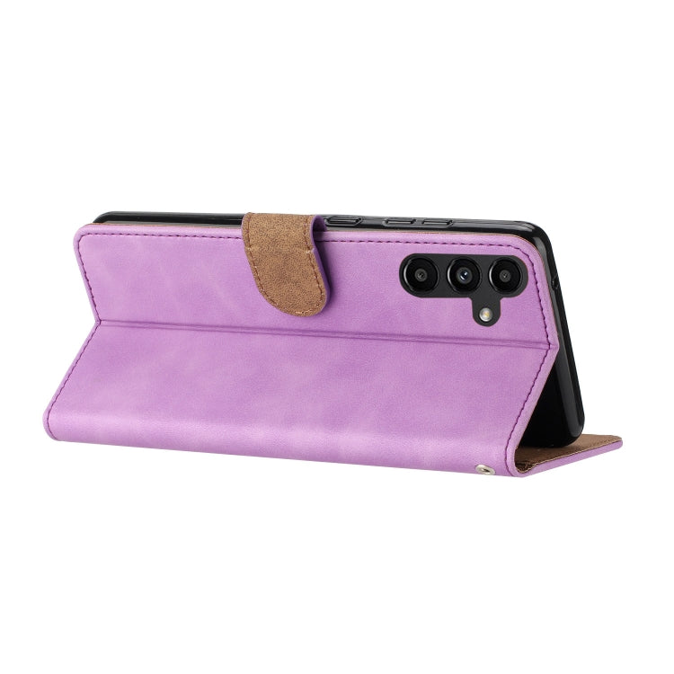 For Samsung Galaxy S25+ 5G Seven Butterflies Embossed Leather Phone Case(Purple)