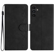 For Samsung Galaxy S25+ 5G Seven Butterflies Embossed Leather Phone Case(Black)