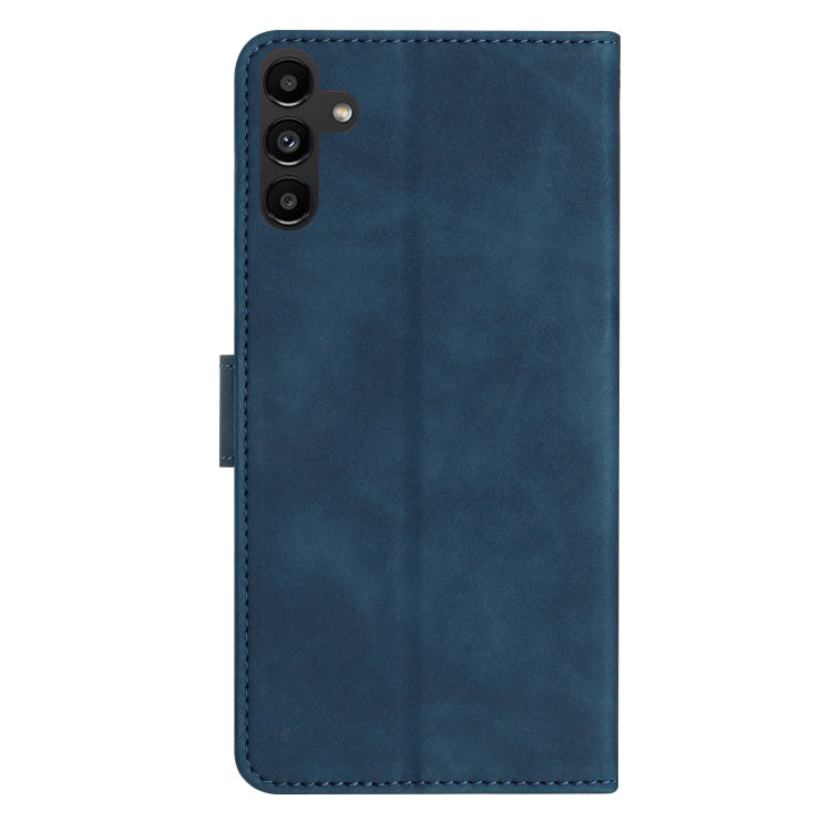 For Samsung Galaxy S25+ 5G Seven Butterflies Embossed Leather Phone Case(Blue)