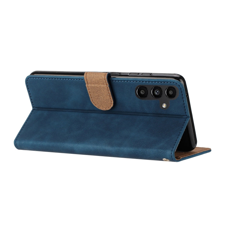 For Samsung Galaxy S25+ 5G Seven Butterflies Embossed Leather Phone Case(Blue)