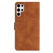 For Samsung Galaxy S25 Ultra 5G Seven Butterflies Embossed Leather Phone Case(Brown)