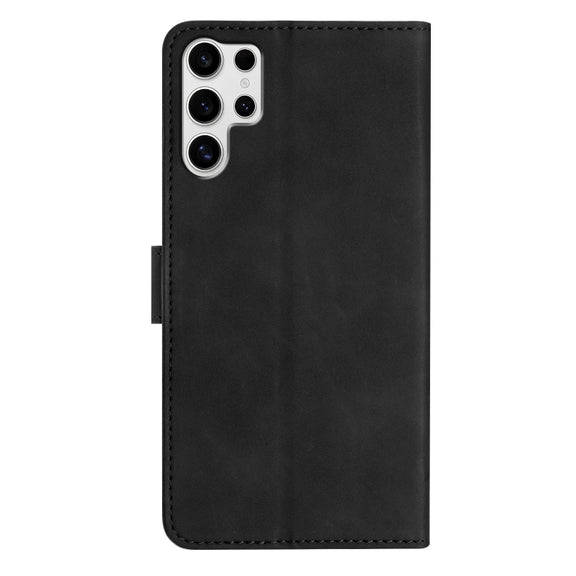 For Samsung Galaxy S25 Ultra 5G Seven Butterflies Embossed Leather Phone Case(Black)