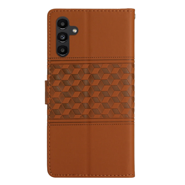 For Samsung Galaxy S25 5G Diamond Embossed Skin Feel Leather Phone Case(Brown)