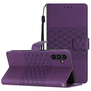 For Samsung Galaxy S25 5G Diamond Embossed Skin Feel Leather Phone Case(Purple)