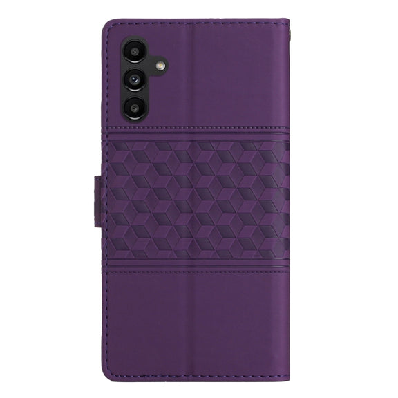 For Samsung Galaxy S25 5G Diamond Embossed Skin Feel Leather Phone Case(Purple)