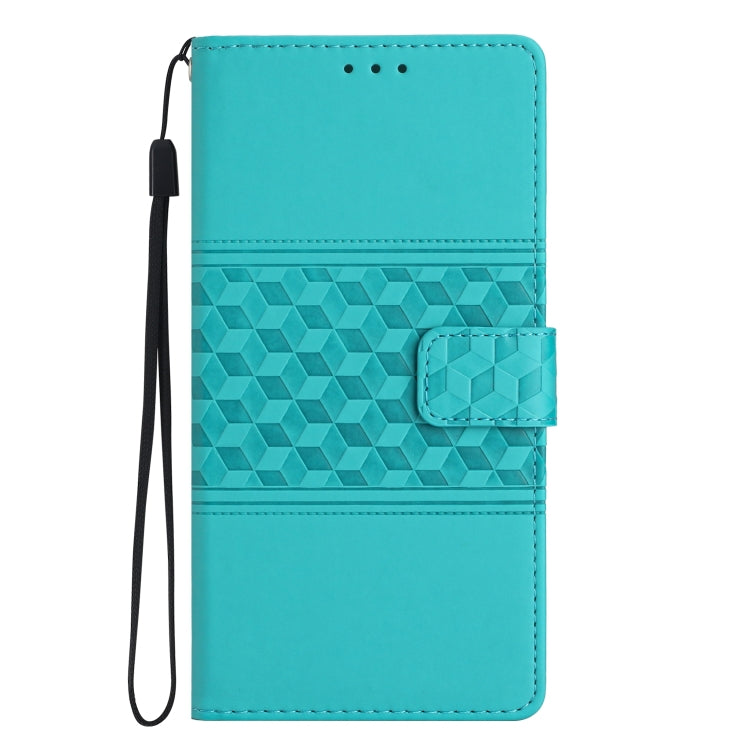 For Samsung Galaxy S25 5G Diamond Embossed Skin Feel Leather Phone Case(Blue)