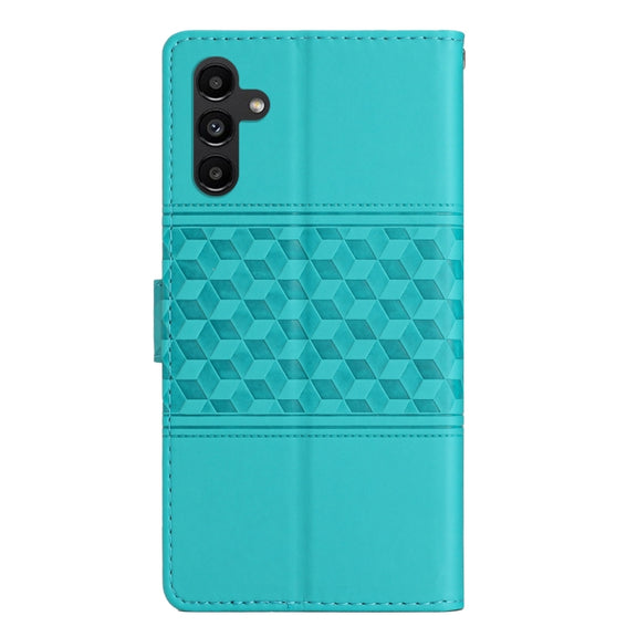 For Samsung Galaxy S25 5G Diamond Embossed Skin Feel Leather Phone Case(Blue)