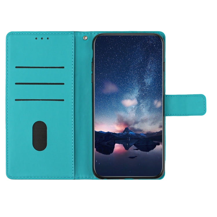 For Samsung Galaxy S25 5G Diamond Embossed Skin Feel Leather Phone Case(Blue)