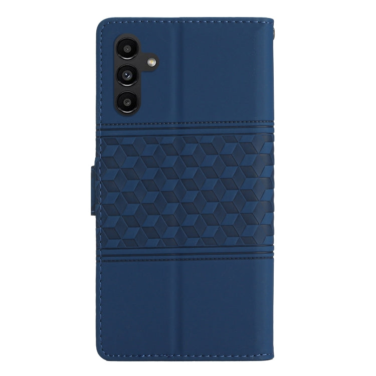 For Samsung Galaxy S25 5G Diamond Embossed Skin Feel Leather Phone Case(Dark Blue)