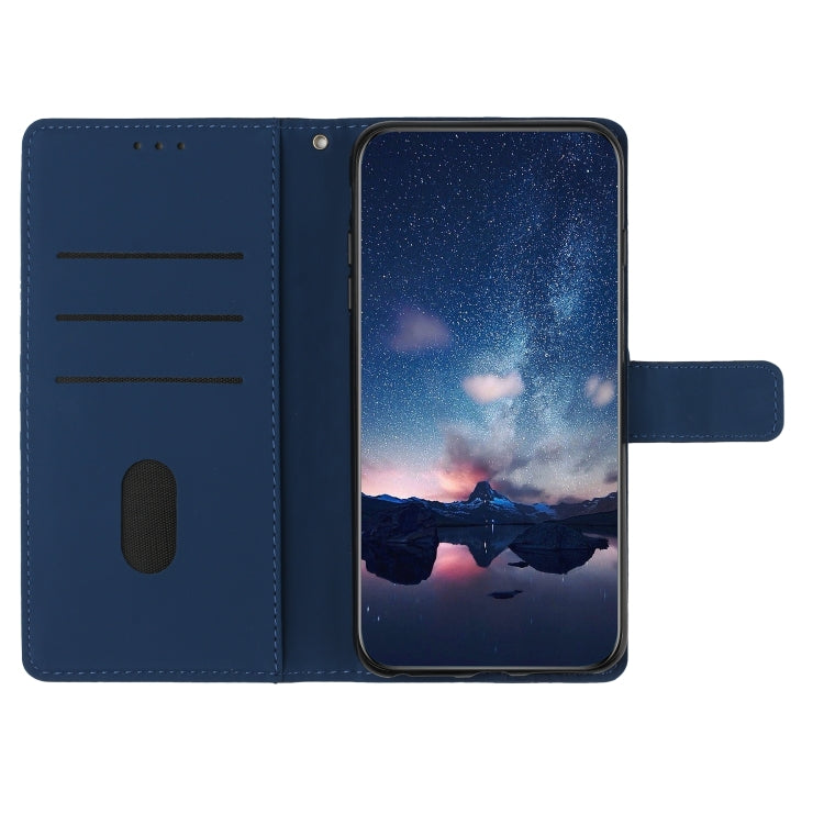 For Samsung Galaxy S25 5G Diamond Embossed Skin Feel Leather Phone Case(Dark Blue)