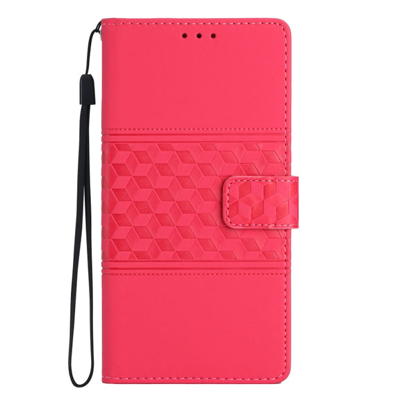For Samsung Galaxy S25 5G Diamond Embossed Skin Feel Leather Phone Case(Red)