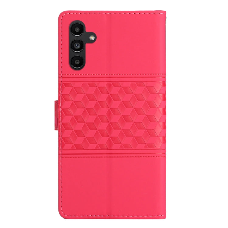 For Samsung Galaxy S25 5G Diamond Embossed Skin Feel Leather Phone Case(Red)