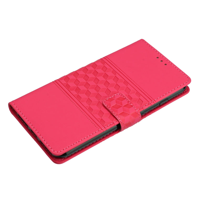 For Samsung Galaxy S25 5G Diamond Embossed Skin Feel Leather Phone Case(Red)