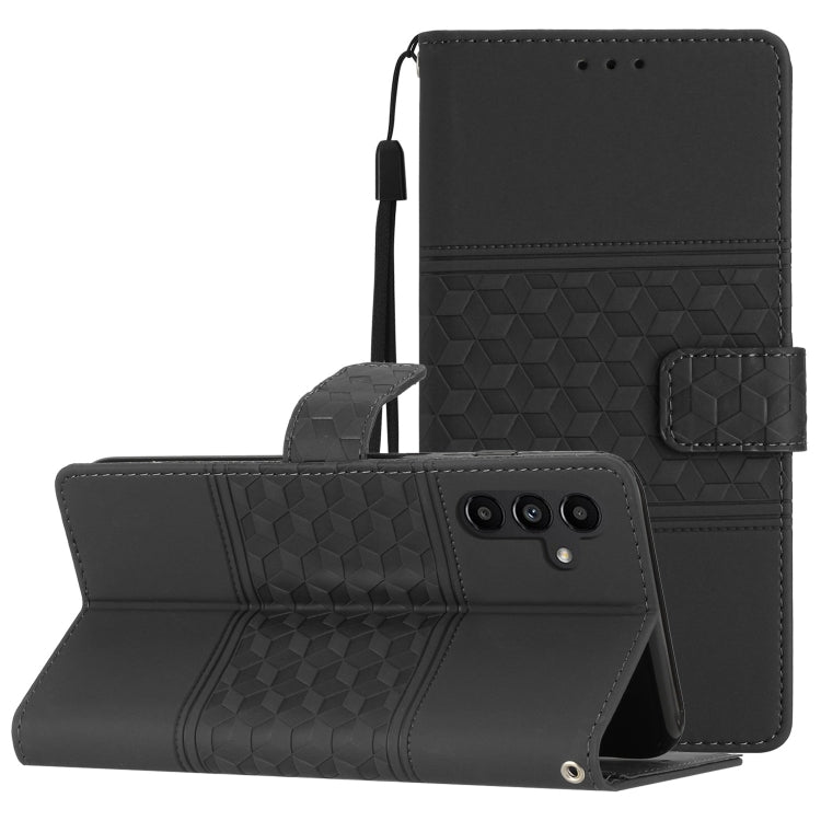 For Samsung Galaxy S25 5G Diamond Embossed Skin Feel Leather Phone Case(Black)