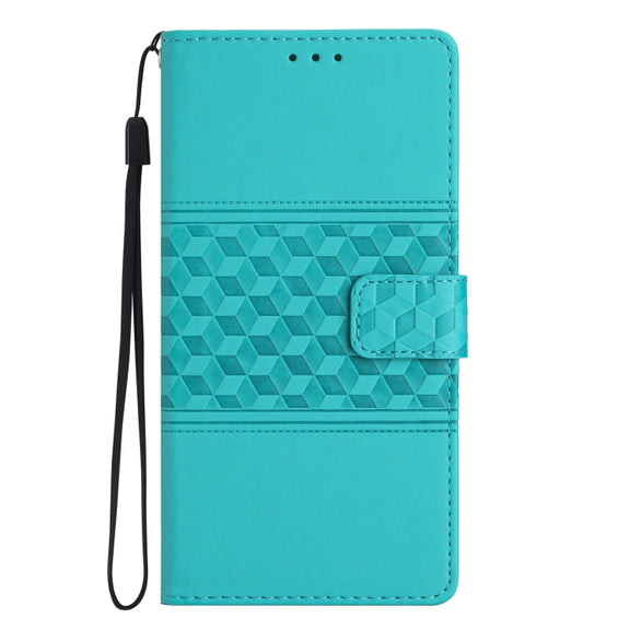 For Samsung Galaxy S25+ 5G Diamond Embossed Skin Feel Leather Phone Case(Blue)