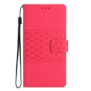 For Samsung Galaxy S25+ 5G Diamond Embossed Skin Feel Leather Phone Case(Red)