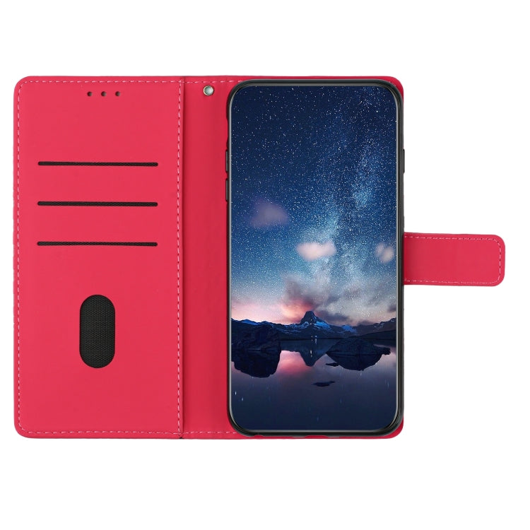 For Samsung Galaxy S25+ 5G Diamond Embossed Skin Feel Leather Phone Case(Red)