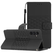For Samsung Galaxy S25+ 5G Diamond Embossed Skin Feel Leather Phone Case(Black)