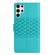 For Samsung Galaxy S25 Ultra 5G Diamond Embossed Skin Feel Leather Phone Case(Blue)